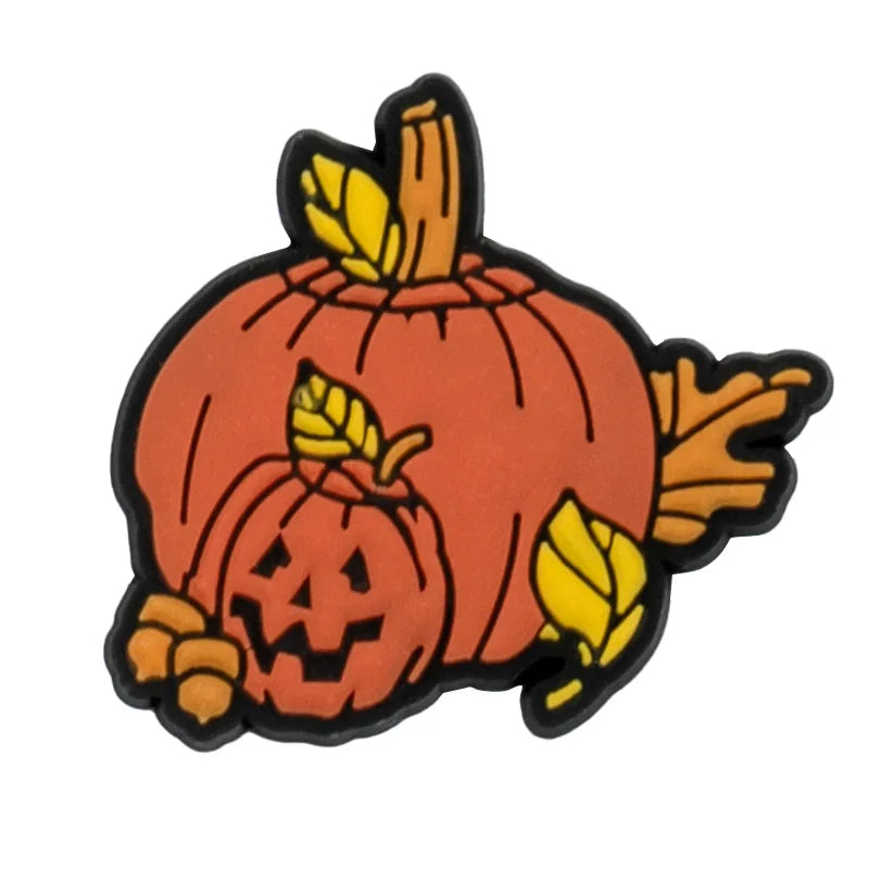 1/40pcs Halloween Shoe Charms Ghost Pumpkin Shoe Decorations Accessories Funny Sandals Pins Gifts for Women Kids Clog Buckles