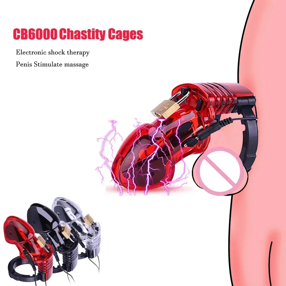 Electric Shock Bdsm Cock Sheath Ball Stretcher Host Cable E-stim Penis Ring Electro Sex Toy for Men Glans Testicle Loops Massage