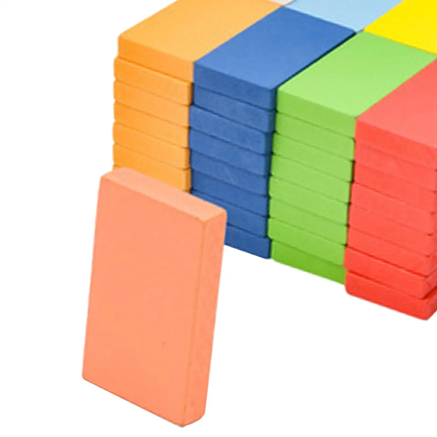 80x Colorful Wooden Building Blocks Kid Educational Toys Gift for Boys Girls