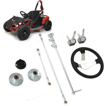 Tie Rod Ball Joint Kit Heavy Duty Smooth  300mm Go Karts Front Steering Wheel Kit Better Grip for 150cc‑250cc Engine