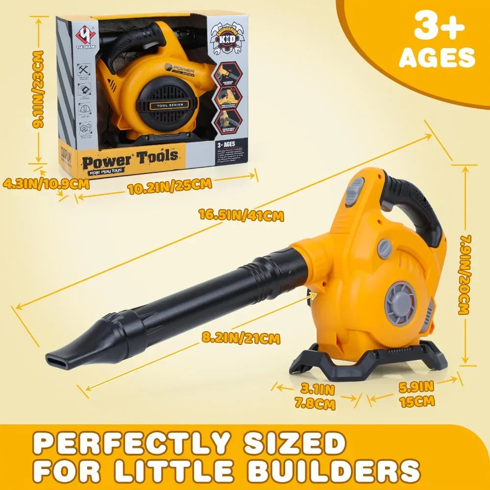 Pretend Play Tool Kids Electric Blower Toy Leaf Blower for Toddlers with Simulation Sound Birthday Gifts for Boys Girls