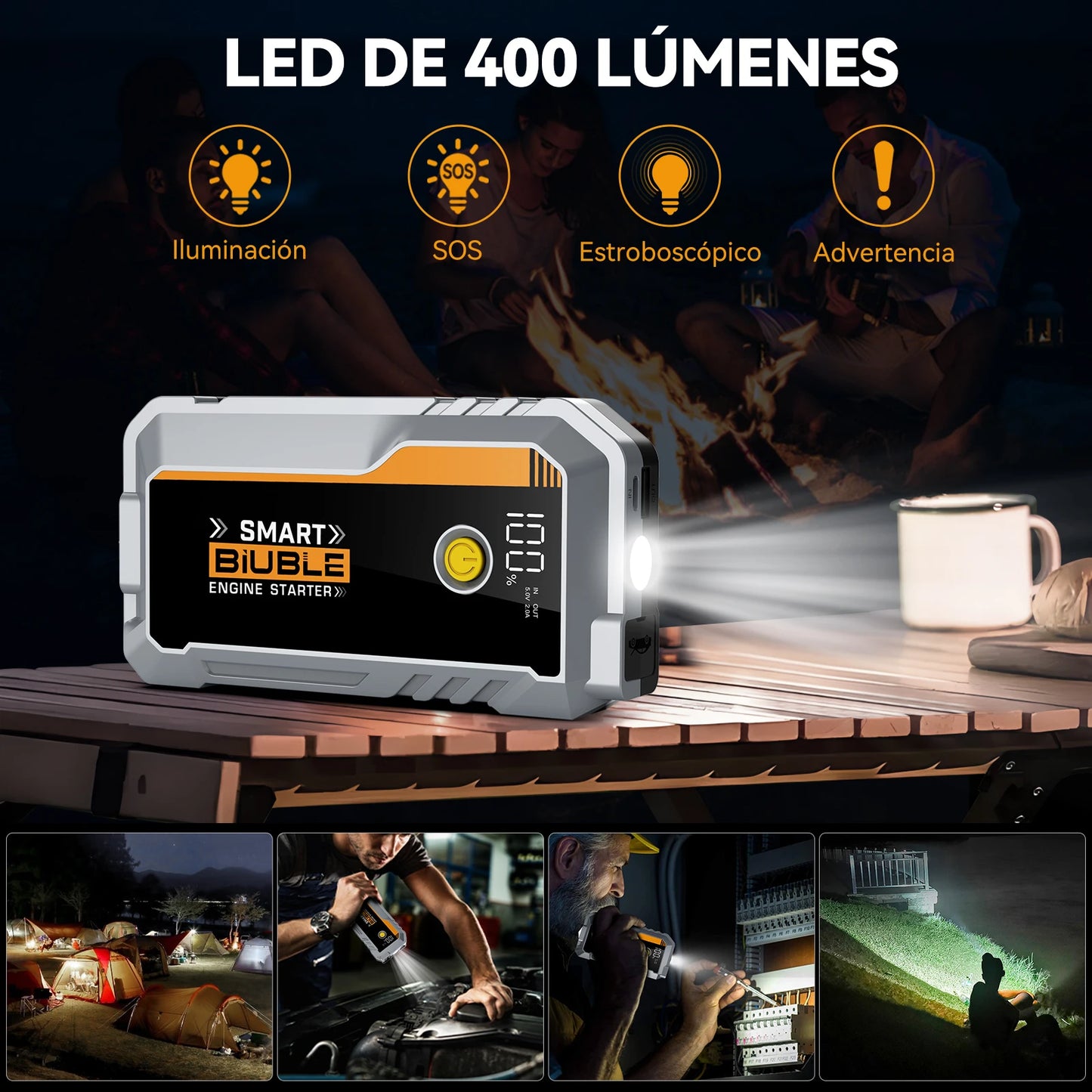 Car Jump Starter Power Bank Car Battery Starter 12V Auto Starting Device with LED Light For Auto Battery Booster Buster