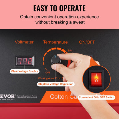 SucceBuy Electric Cotton Candy Machine Candy Floss Maker Commercial Cotton Candy Machine Stainless Steel Bowl and Sugar Scoop