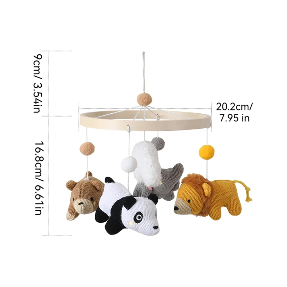 Baby Wooden Crib Mobile Bed Bell Hanging Rattle Toy Newborn Music Box Bed Bell Hanging Toys Holder Bracket Infant Crib Baby Gift
