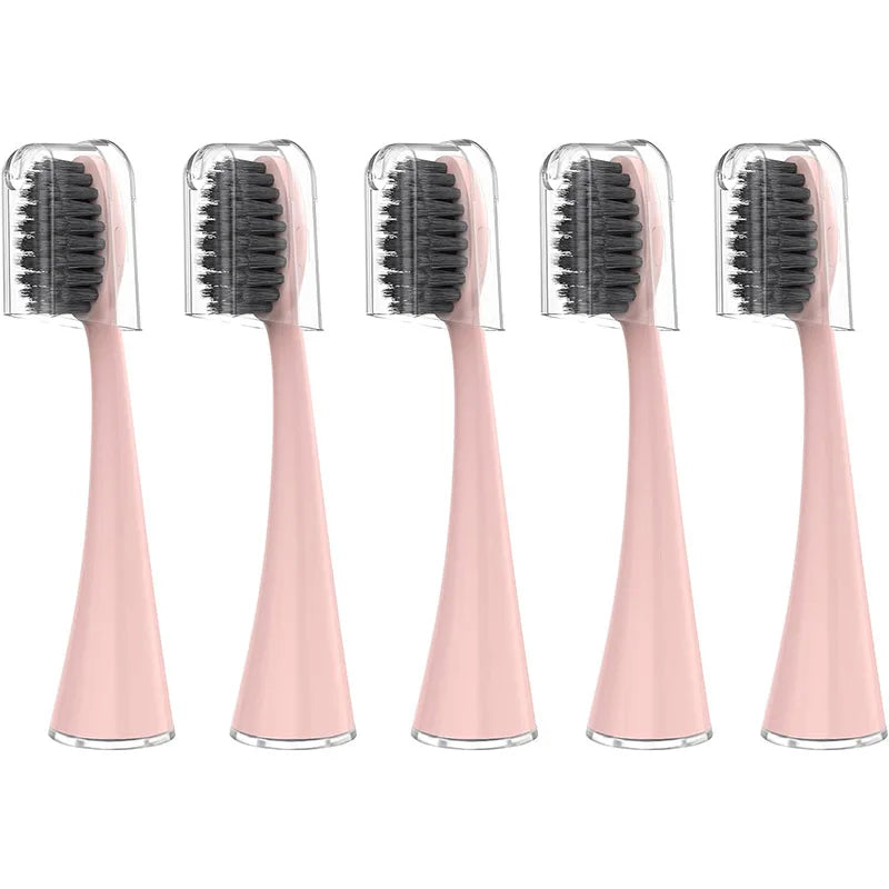 10pcs Replacement Brush Heads for Original Burst Pro Sonic Electric Toothbrush Soft Charcoal Bristles Refill with Dust Cover Cap