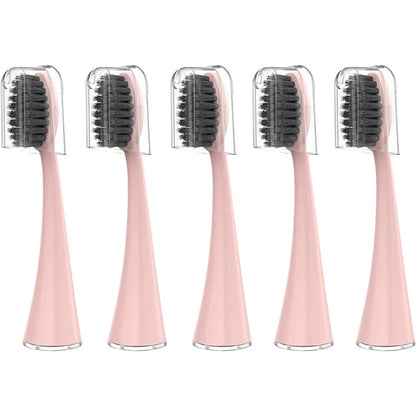 10pcs Replacement Brush Heads for Original Burst Pro Sonic Electric Toothbrush Soft Charcoal Bristles Refill with Dust Cover Cap