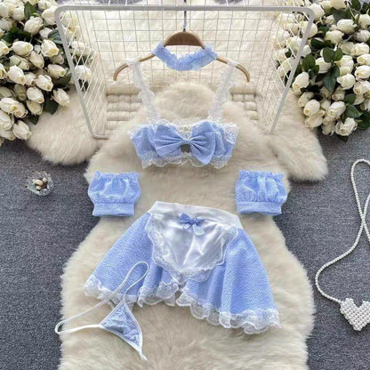 Cute Gray Rabbit Ear Hood Top Sexy Backless Slim Fit Bodysuit Zip Sleeveless Women Sexy Erotic Lingerie Bunny Cosplay Playsuit