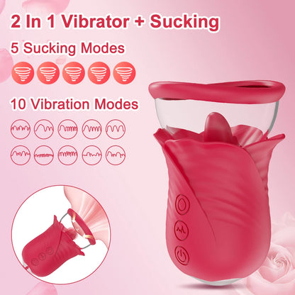 Rose-sucking Licking Vibrator Sex Toys Lick Clitoral for Women Suction Nipple Vagina Stimulator Orgasm Blowjob Female Adult Toys