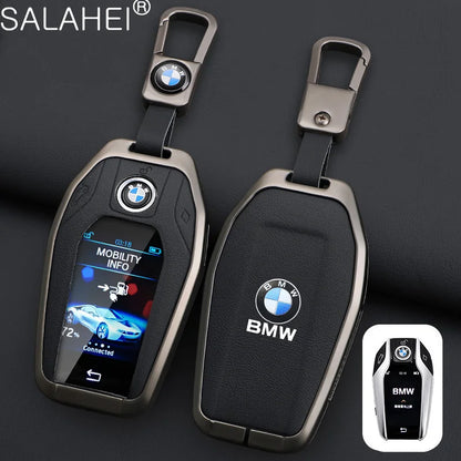 Leather Car Display LED Key Case Fob Cover Shell For BMW 3 5 7 Series G11 G12 G30 G31 X4 X5 X6 X7 i8 G32 G05 G07 X3 Accessories