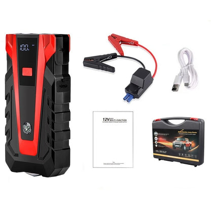 2026 New 12V Portable Jump Starter Equipped with Rechargeable Lithium Dual USB Ports LED Light Emergency Car Battery Booster