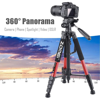 187cm/73.6in Tall Zomei Aluminum Alloy Portable Tripod for Camera DSLR Canon Nikon, 360 Degree Panorama Photography Phone Stand