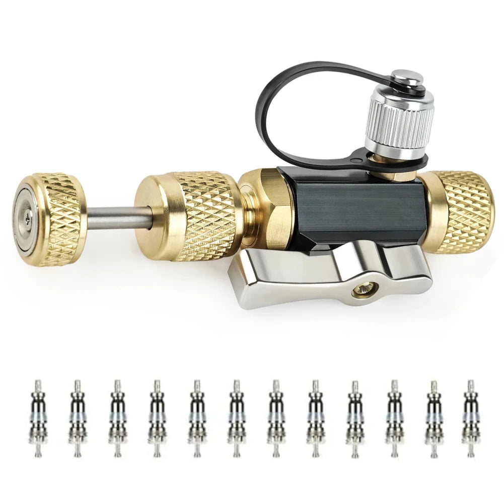 Car Vacuum-Rated Valve Core Removal Tool Black 1/4" X 5/16" Compatible With R410A  Quick Valve Core Remover Installer Tool