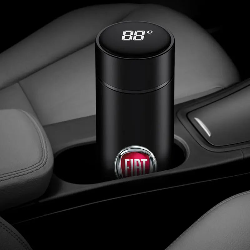 Car Smart Thermos Cup 500ml Portable Temperature Display Water Bottle For FIAT 500 500C 2012 500X 500L Fiat 695 Car Accessories