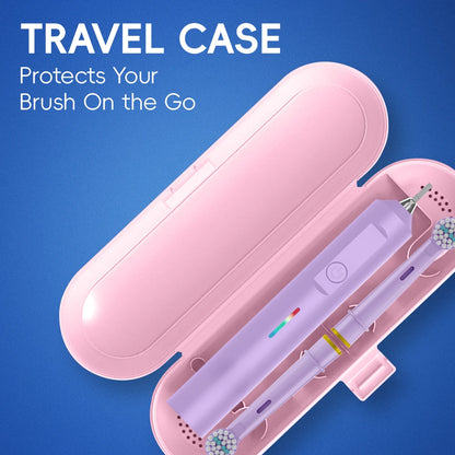 Rechargeable Electric Powered Toothbrush with 3 Modes, Travel Case & Smart Timer, Compatible with Oral B Pro Series Brush Heads