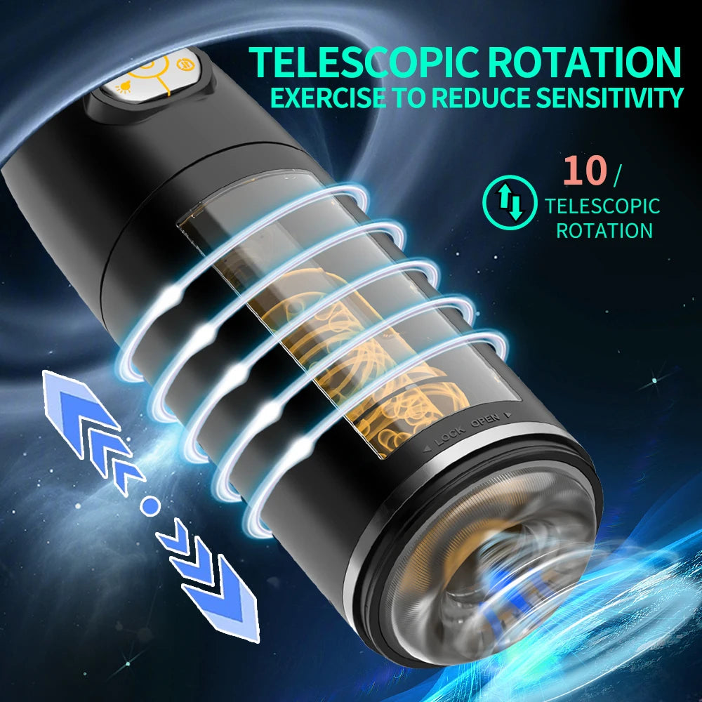 Automatic Male Masturbator Cup 10 Thrusting Rotating Modes Pocket Pussy Penis Blowjob Machine Sex Toy For Men Adult Supplies