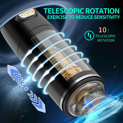 Automatic Male Masturbator Cup 10 Thrusting Rotating Modes Pocket Pussy Penis Blowjob Machine Sex Toy For Men Adult Supplies
