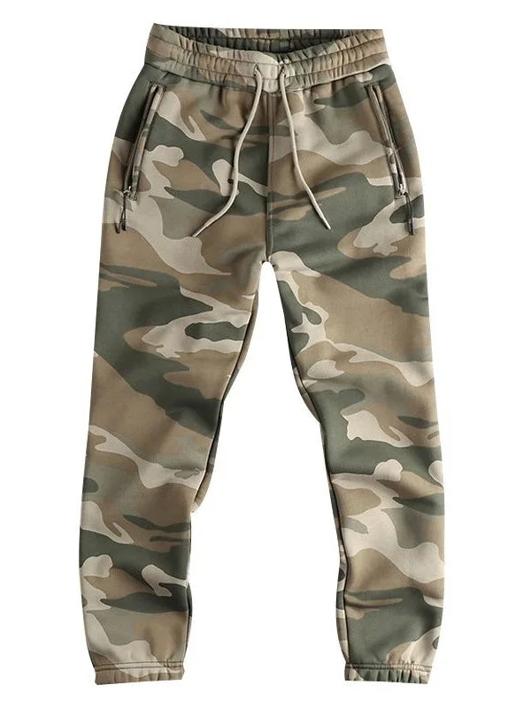 Thickened American Style Casual Camouflage Pants Men's Slim Fit Sports Joggers Long Trousers Wear Resistant Autumn Winter