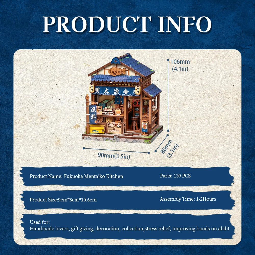 CUTEBEE Book Nook Kit DIY Wooden Doll House Miniature Model for Amazing Gifts Japanese Style