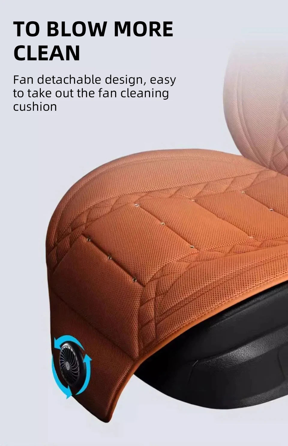USB Summer Cooling Car Seat Cushion With Fan Front Seat Cooled Seat Cover Black Ventilated Breathable Seat Cover 3-Speed Setting