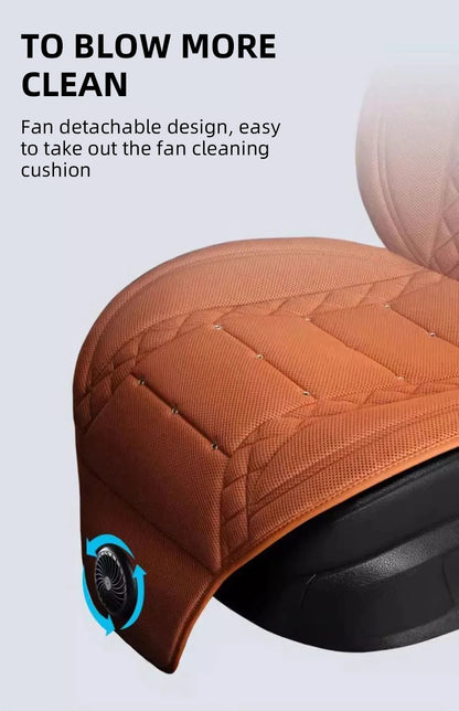 USB Summer Cooling Car Seat Cushion With Fan Front Seat Cooled Seat Cover Black Ventilated Breathable Seat Cover 3-Speed Setting