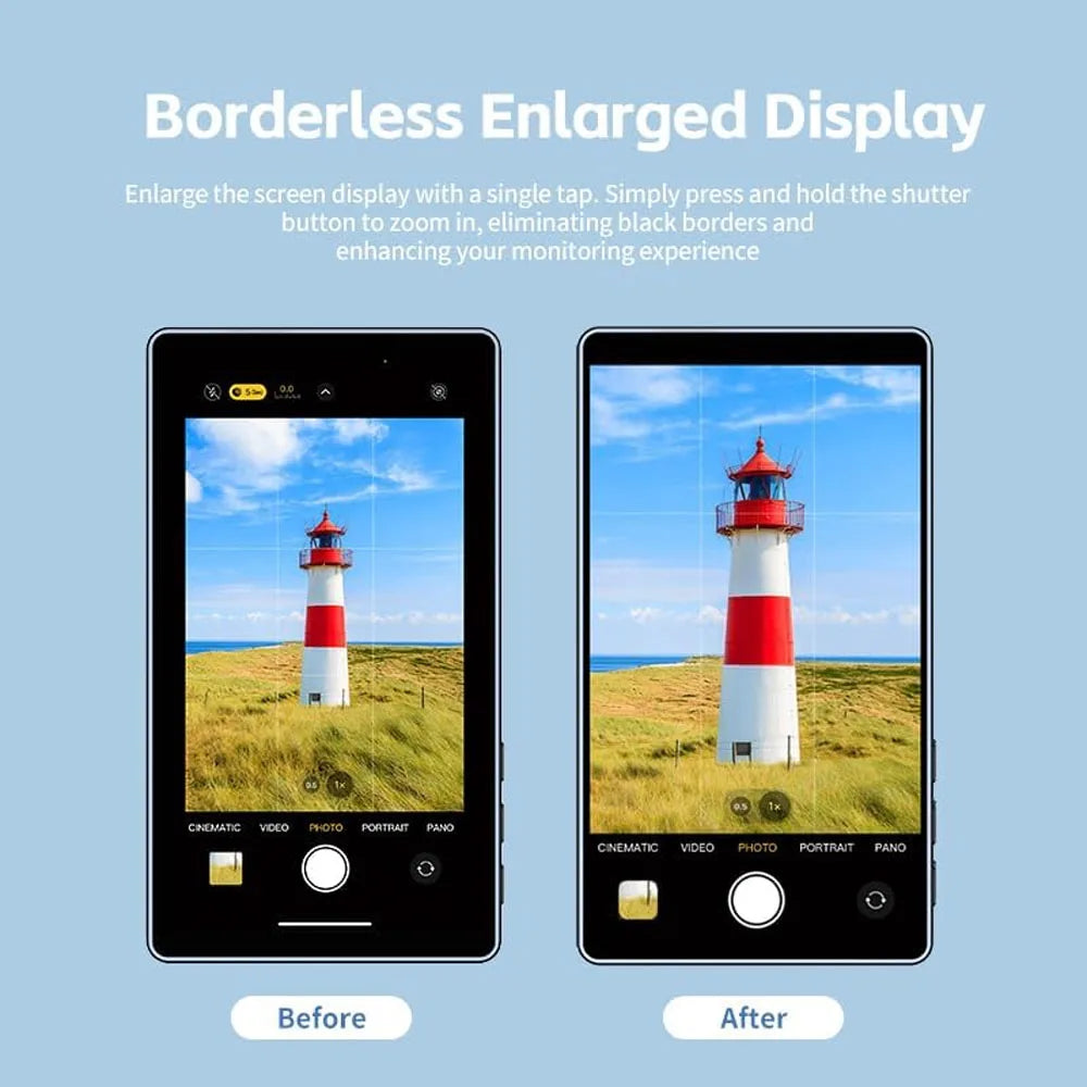 Magnetic Phone Vlog Selfie Monitor Screen, Wireless Back Camera Monitor for Live Streaming & Video Recording, iPhone & Android