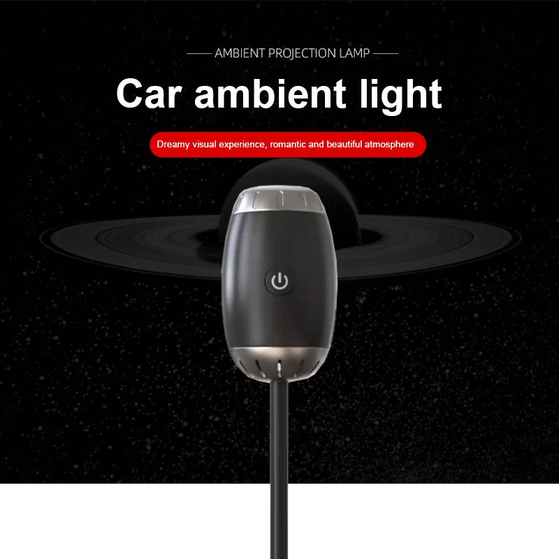 Romantic LED Starry Sky Night Light USB Powered Saturn Galaxy Projector Lamp for Car Roof Party Room Ceiling Decor Plug and Play