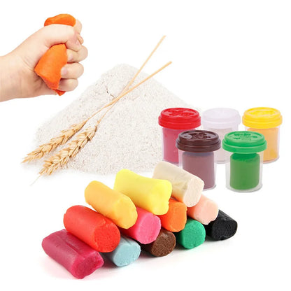 Color Dough Haircut Playset Reusable Handmade DIY Cute Interactive Early Learning Pretend Toys for Girls Childrens Day Boys Gift
