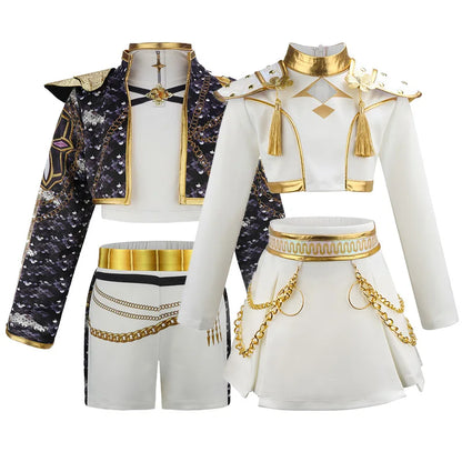 New K-POP Girls Sets 2026 New Fashion Children Suits Kids Jackets Pants Outfits Teenager Casual Spring Clothing 4-12 Years Old