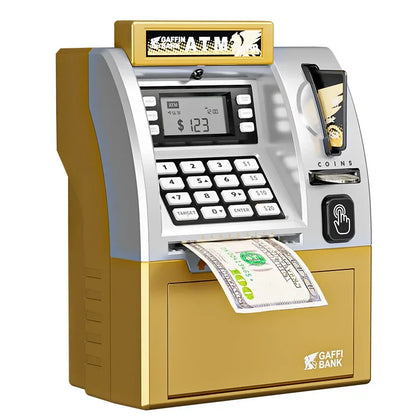 Kids Piggy Bank Saving Money Box ATM Bank Smart Credit Card Coin Cash Counting Automatic Roll Banknote Safe Piggy Bank Toy Gifts