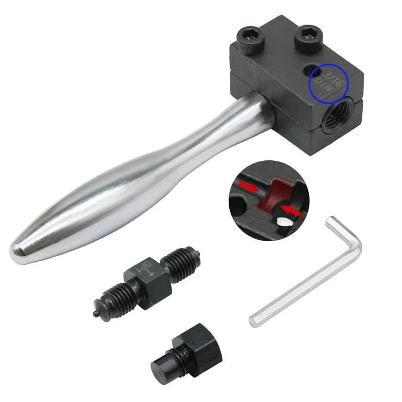 3/16" Brake Line Double Flaring Tool Kit Detachable Hand Held Tube Flare Tool Set for Car Repair 4.75mm