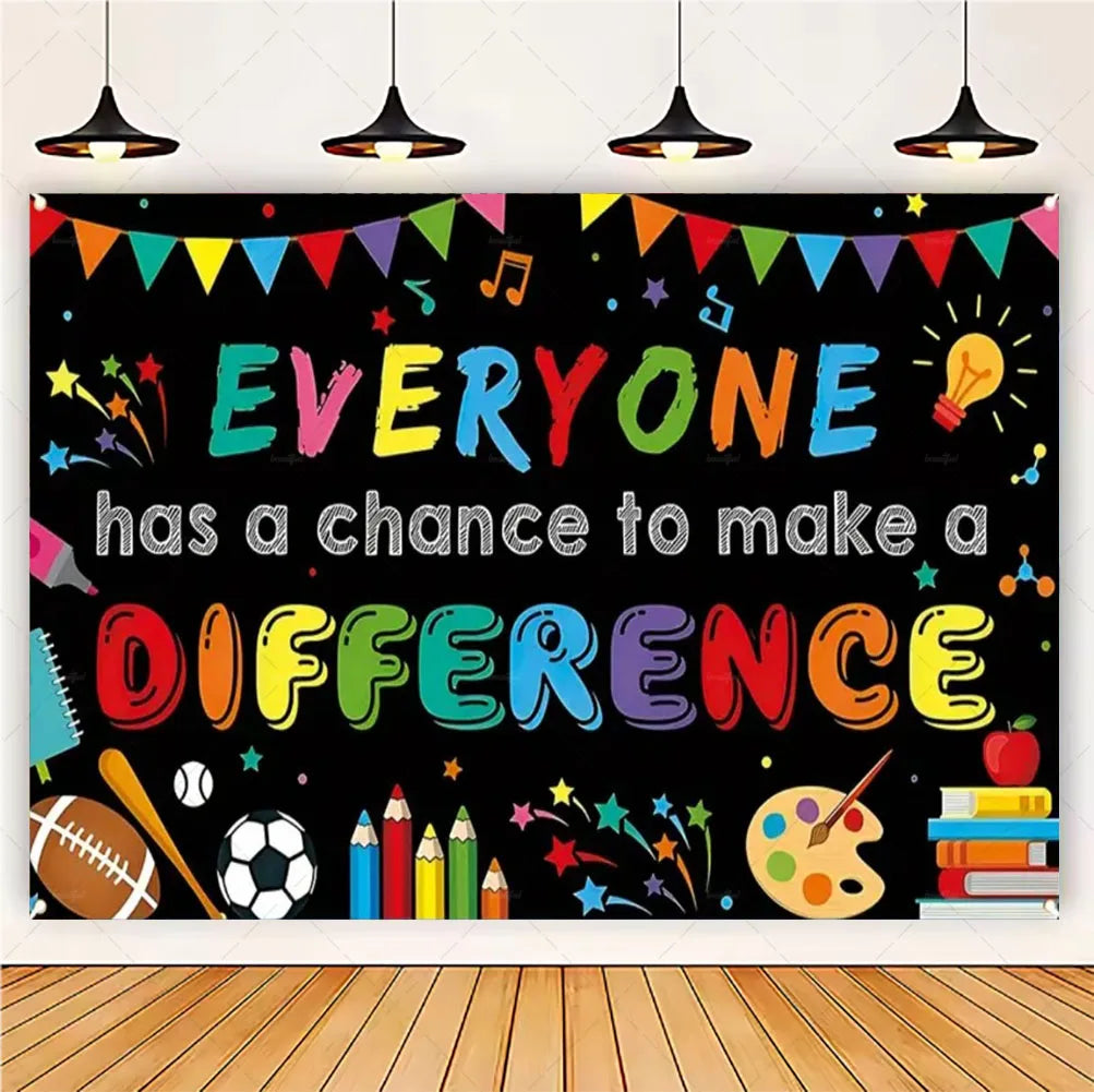 Welcome Back To The School Blackboard, Pencil Banner Backdrop, Holiday Education Theme Decoration, Photography Background Cloth