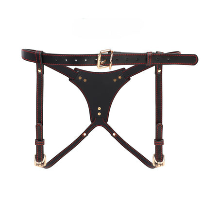 Wearable Strap On Dildo Harness Pants PU Leather Adjustable Pegging Harness Belt BDSM Bondage Underwear Sex Toy for Women Men