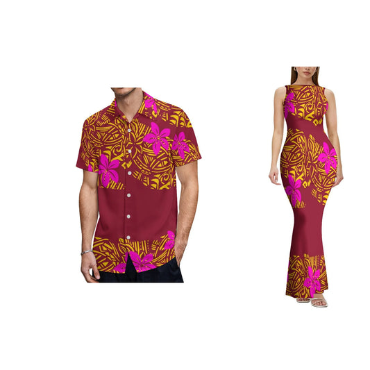 High Quality Custom Sexy Bodycon Dress Pacific Isalnd Art Design Women Boat Neck Design Sleeveless Maxi Dress Backless Dress