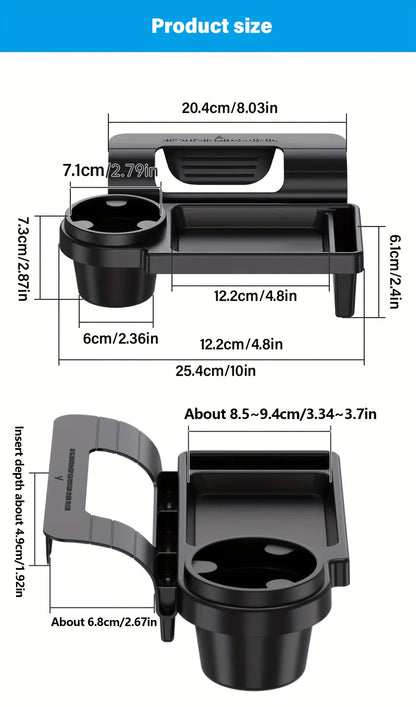 Car Organizer Box With Cup Holder Drink Holder Side Door Window Phone Slot Hanging Storage Rack For Vehicle Interior Accessories