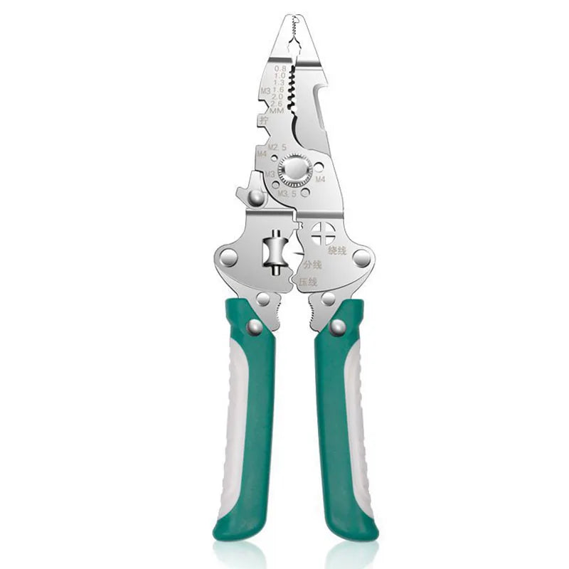 ZK Pliers Multi Functional Folding Electrician Wire Stripping And Cutting Pliers Wire Splitting And Crimping Pliers Wiring Plier