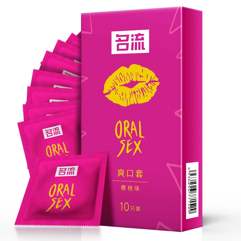 10pcs Fruit Flavor Ultra Thin Condoms Adults Toys For Men 18+ Extra Lubricated Penis Sleeve Male Delay Enhancement Sex Products