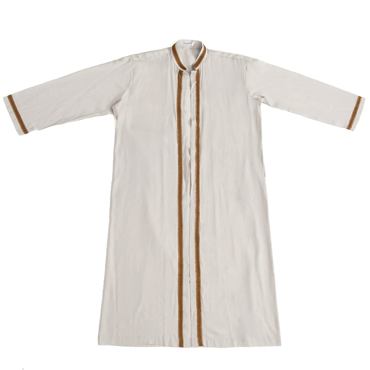 TH830 Men's Muslim Middle Eastern Men Long Sleeves Embroidery Cardigan Robe  Jubba Thobe