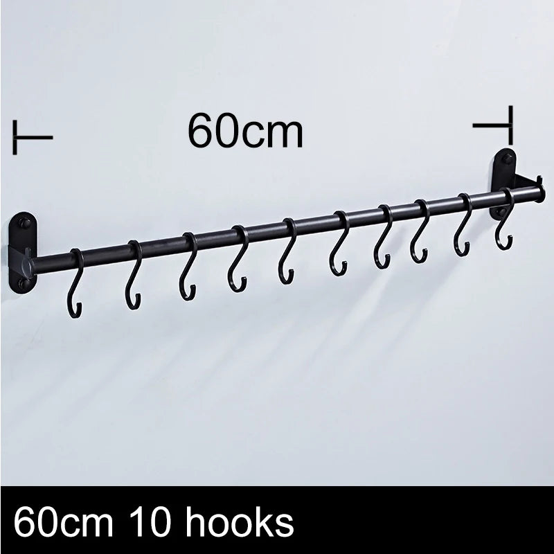 Kitchen Organizer Hooks Wall Hangers Rack Aluminum for Kitchen Utensils Knife Holder Cutting Board Spoon Lid Storage Accessories