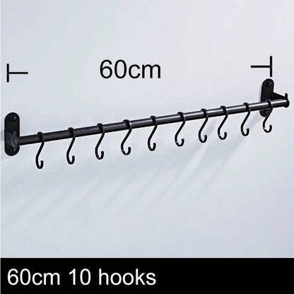 Kitchen Organizer Hooks Wall Hangers Rack Aluminum for Kitchen Utensils Knife Holder Cutting Board Spoon Lid Storage Accessories