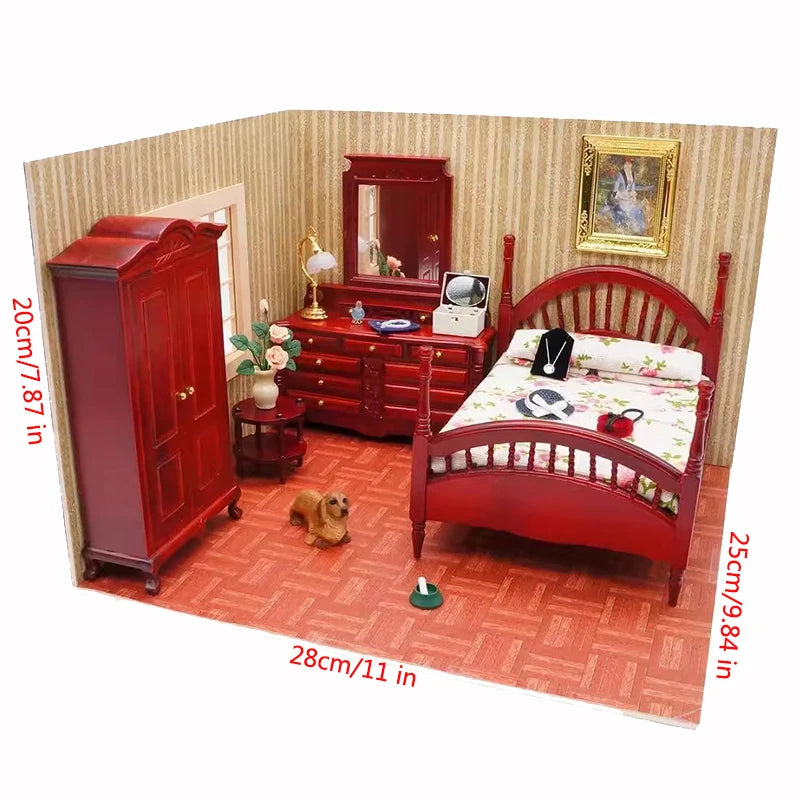 1set DIY Dollhouse Mini House /home Furniture Set Deluxe European-style Furniture Model Decoration  Accessories Children's Gift