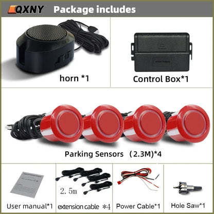 Professional Front Parking Sensor Kit Auto Parktronic Vehicle Assistant System Buzzer Alarm Volume Can be Adjusted Universal
