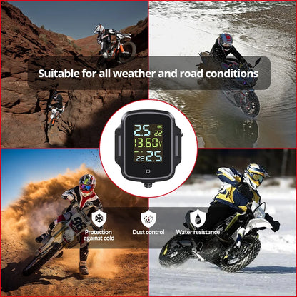 Motorbike TPMS With QC 3.0 Fast Charging USB Output Motorcycle Tire Pressure Alarm Monitor System Tyre Temperature Alarm System