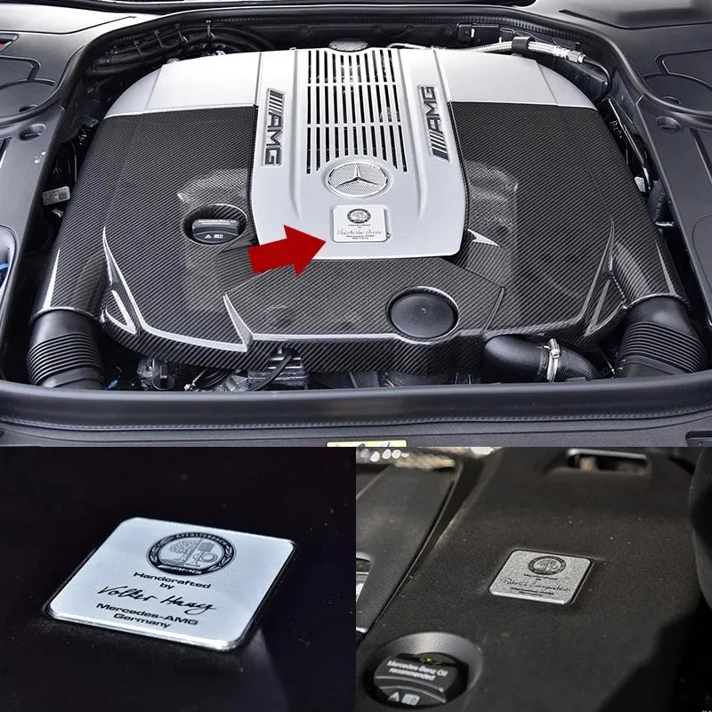 Car Modification Engine AMG Apple Tree Nameplate Engine Signature Sticker For Mercedes Benz AMG W223 W213 W206 W464 W247 W167