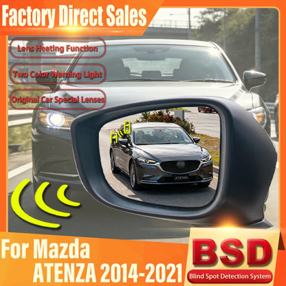 For Mazda ATENZA 2014-2021 BSD BSM blind spot Radar detection system 24GHZ Microwave Sensor BSA Mirror light alarm Anti Glare