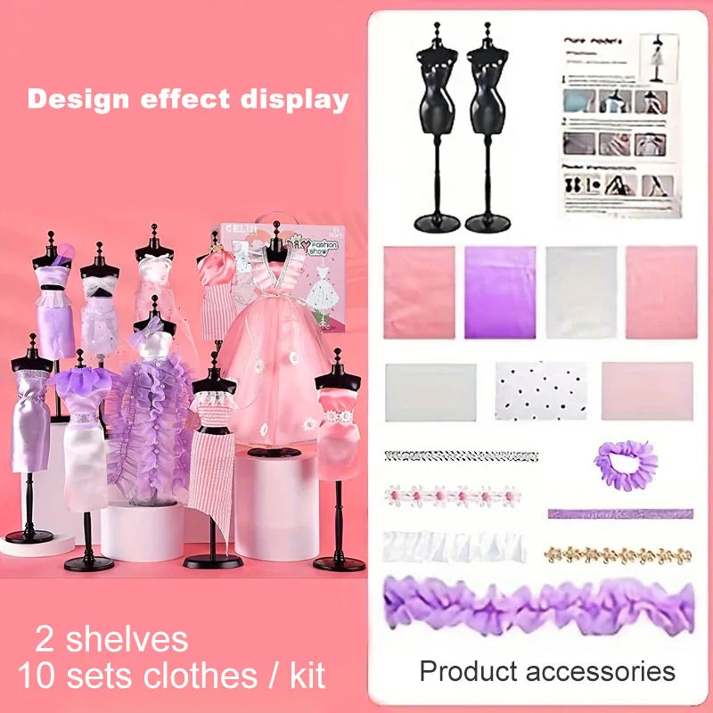 Girls Fashion Designer Kit DIY Creative Paste Art Craft No Needle Thread Birthday Halloween Christmas Thanksgiving Gift
