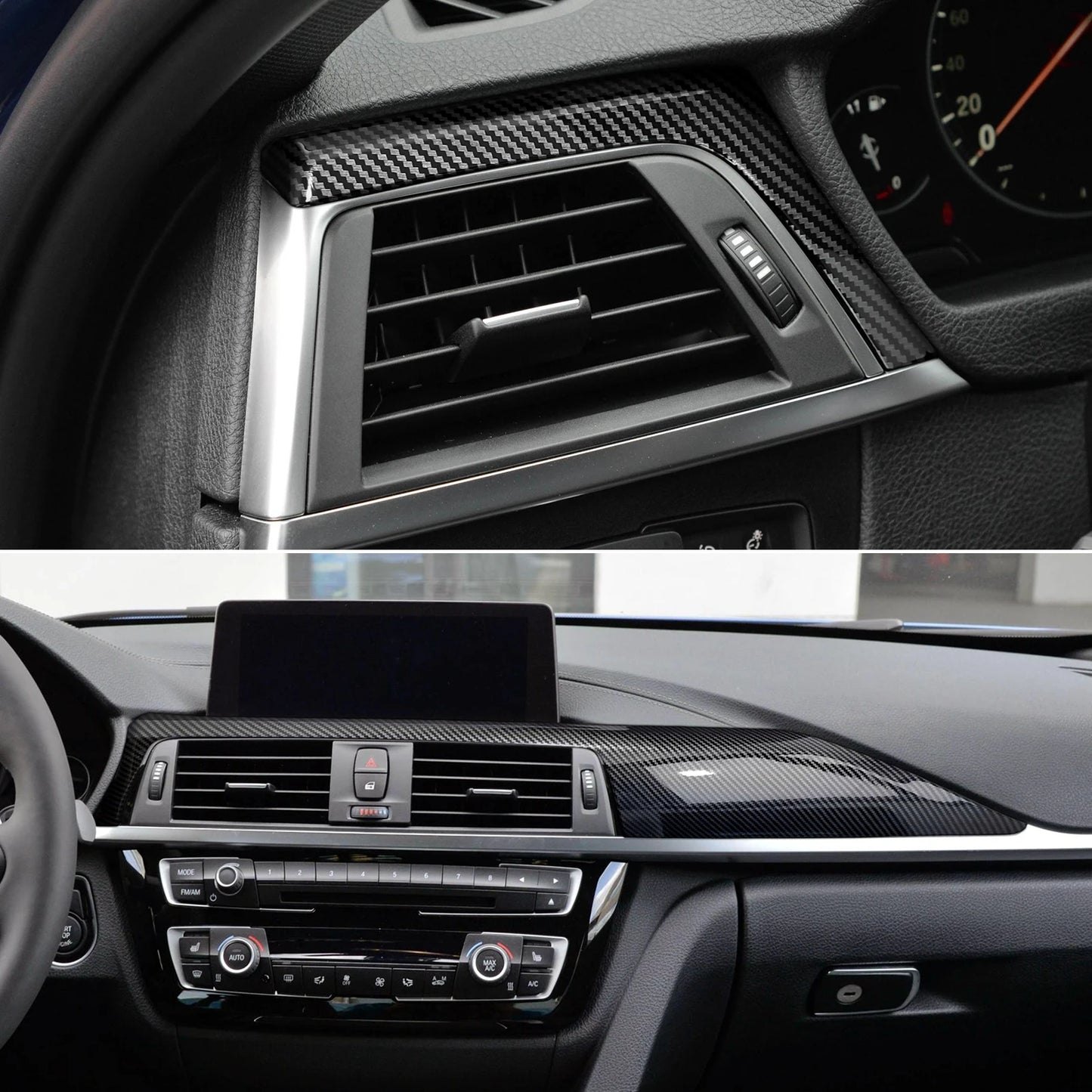 Car Center Console Dashboard Gear Shifter Panel For BMW F30 F31 F34 3GT F32 F33 F36 Trim Accessories, Carbon Fiber ABS Sticker