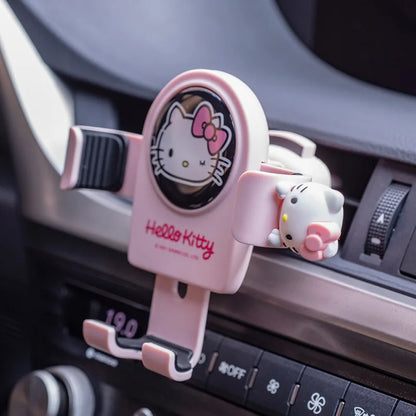 Hello Kitty mobile phone car mount  aromatherapy air vent clip car navigation rack suction cup  support car fixed Birthday gift