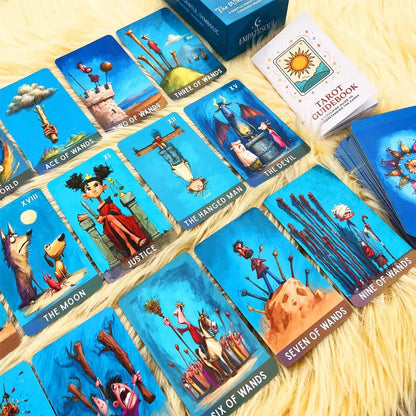 78 Tarot Cards Set,The Whimsical Path Tarot,13x8cm Modern Illustrations, Eternal Symbolism Fusion, Includes Paper Instructions