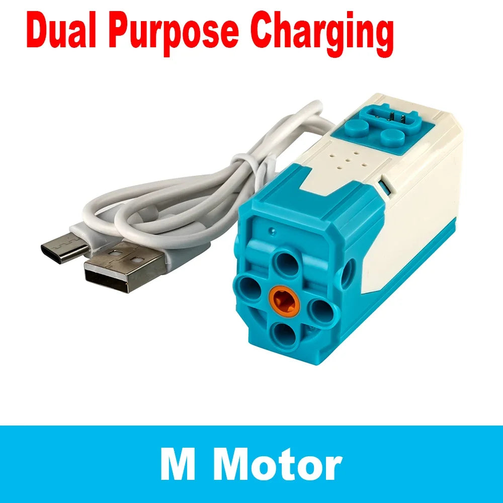 MOC Bluetooth Remote Control Set with Rechargeable Battery Box & App-Programmable Speed Control Building Blocks Motors