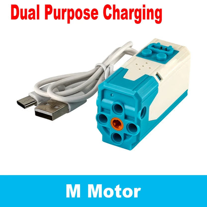 MOC Bluetooth Remote Control Set with Rechargeable Battery Box & App-Programmable Speed Control Building Blocks Motors
